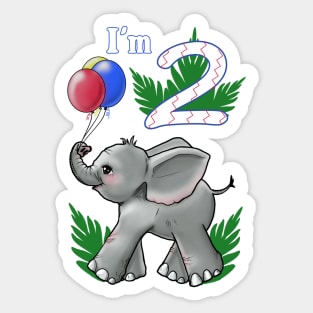 Elephant birthday shirt Sticker